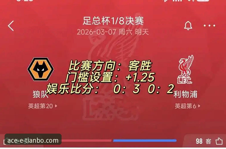 足总杯焦点战复盘：利物浦3-1狼队晋级，天博体育平台最新活动教程助你深度解析比赛